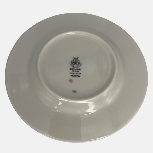 Castleton China Alberta 3 Bread Butter Plates USA Leaves Design Gold Trim 6.25" - Picture 4 of 5